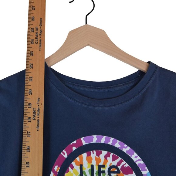 Life is Good Crusher Tee Tie-Dye Circle Graphic Navy Blue Women’s Medium - Picture 8 of 8